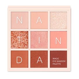 Natinda Warm/Cool Tone Magic Eyeshadow Palette 1.5g x 9 colors, high adhesion, high color pearl glitter, eye cheek shading highlighter multi palette - Made in Korea