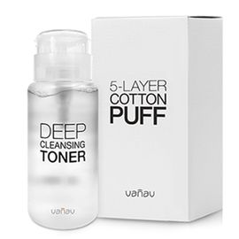 [VANAV] Deep Cleansing Toner 200ml + 5 Layer Cotton Puff 40 Sheets-Made in Korea