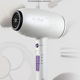 JENIA Air Shock Hair Dryer White, 20000RPM BLDC motor, cold/warm air function, 1400W low power consumption, 2 nozzles