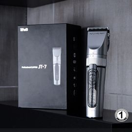 JENIA Professional Electric Hair Clipper JT-7, dual titanium black-coated blades, 5-level speed and height adjustment, IPX6 waterproof, child lock, LED display, 9 types of comb caps, for hair shop