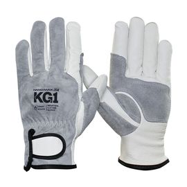 HANDMAX Multi-purpose high-quality Argon Welding Gloves KG1 NO.204, White, high-quality argon gloves made of goat leather and pig skin, 350-degree heat resistance, free size