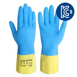 HANDMAX Duo NO.312, KCs, CE Certified, Natural Rubber + Neoprene, Acid-resistant and Chemical-resistant Gloves, Length 32cm