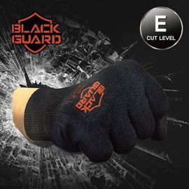 HANDMAX Black Guard Stab-Proof Gloves NO.518, Stab Protection Gloves, cut 5 cut-proof gloves, stainless steel yarn, reinforced polyethylene yarn (HPPE), PU coating, cut level E, 13G