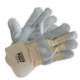 HANDMAX Multi-purpose Work Gloves KG7 NO.214 High-quality backless gloves made of cowhide, fleece palm lining, welding gloves, free size