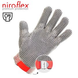 NIROFLEX Metal Chainmail Glove, 5 Fingers/SLIDE ty..
