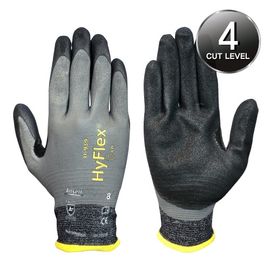 ANSEL HyFlex Work Gloves 11-939, Level 4 Cut Resistant, 18G, Dyneema, Nitrile coated, Double coating, Silicone DMF Free ANSEL HyFlex Work Gloves 11-939, Level 4 Cut Resistant, 18G, Dyneema, Nitrile coated, Double coating, Silicone DMF Free