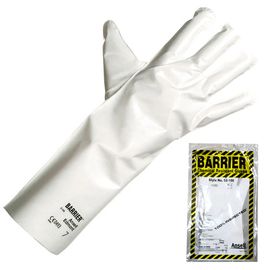 ANSEL Alphatech Chemical Resistant Gloves 02-100, Barrier, Flat film material (LLDPE multilayer film), Silicone Free, 39cm, EN ISO 374-5:2016