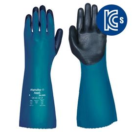 ANSEL Alphatech Chemical Resistant Gloves 04-005, Nitrile+PVC, Lining-Cotton knitting, 13G, Anti-static, Length 38cm, KCs certified, EN ISO 374-5:2016