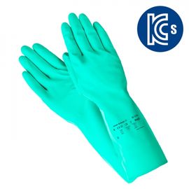 ANSEL Alphatech Chemical Resistant Gloves 37-176, Nitrile, Cotton lining, 33cm, KCs certified, Silicone free, EN ISO 374-5:2016