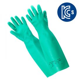 ANSEL Alphatech Chemical Resistant Gloves 37-185, Nitrile, 46 cm, KCs certified, Anti-static, Silicone-free, EN ISO 374-5:2016