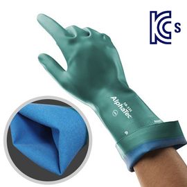 ANSEL Alphatech Chemical Resistant Gloves 58-335, Nitrile full coated + AQUADRI™ Humidity control lining, 38cm, KCs certified, EN ISO 374-5:2016