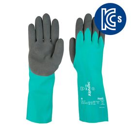 ANSEL Alphatech Chemical Resistant Gloves 58-735, Chemical Protective /Cut Resistant Cloves, cut C level, Anti-static, Length 35cm, KCs certified, Nitrile / lining: HPPE, Silicone Free