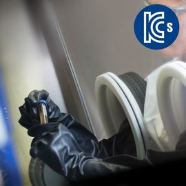 ANSEL Alphatech Chemical Protection Gloves 55-303, neoprene, Ø port 10 inches, 81.3cm glove box glove, KCS certified, EN ISO 374-5:2016 VIRUS