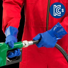 ANSEL Edge Chemical Resistant Gloves 14-662, 26cm, KCs certified, PVC coated cotton lining, Acid resistant, Oil resistant gloves