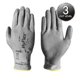 ANSEL HyFlex Work Gloves 11-727, Cut level 3 Cut protectiongloves, Thin 15G knitting, Polyethylene yarn + PU coating ANSEL HyFlex Work Gloves 11-727, Cut level 3 Cut protectiongloves, Thin 15G knitting, Polyethylene yarn + PU coating