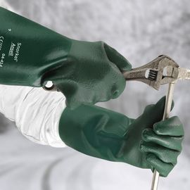 ANSEL Snorkel Chemical Protective Gloves 4-414, Length 35.5cm, KCs certified, PVC Coated, Inner - Cotton lining, Winter gloves