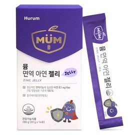 [HURUM] MÜM Zinc Jelly for Kids 14Sticks-8.5mg Zinc Per Serving, Immune Support, Child-Friendly Dietary Supplement-Made in Korea