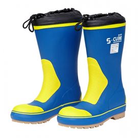 SCube Work Rubber Boots with Straps WK-802, Total Length 33CM, Non-slip out sole, Natural rubber, Fully waterproof boots