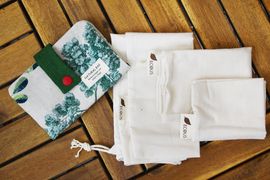 [ECOUS] Natural Bag in Eco Bag _ Reusable Bulk Food Bags, 100% cotton reusable grocery bags eco friendly, Made in Korea