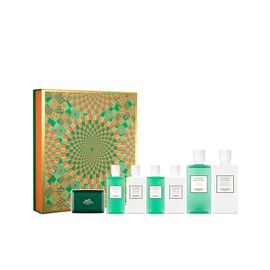 [HERMES]  Un Jardin sur le Nil Hair Special 7-Piece Set (  Shampoo 200+80ml, Conditioner 200+80ml, Soap 50g, Body Wash 80ml,Body Lotion 80ml)(Including Shopping Bag) Made in  France &Germany