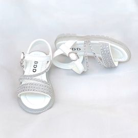 [BOOM] Cubic Twisted Sandals White _ Todler Little Girls Junior Fashion Sandals Comfortable Sandals
