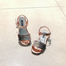[BOOM] Single Strap Cubic Sandals Rose Gold _ Toddler Little Girls Junior Fashion Sandals Comfortable Sandals