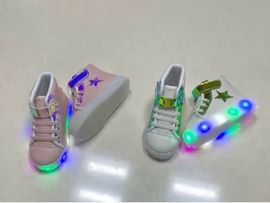 [BOOM] Star High Top Sneakers LED Lighting Pink _ Toddler Baby kids Little Girls Boys Junior Fashion Sneakers Comfortable Sneakers