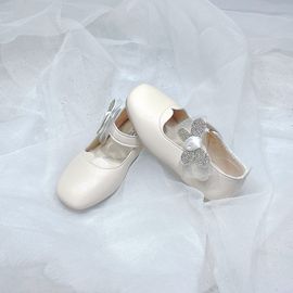 [BOOM] Chiffon Butterfly Shoes Ivory _ Toddler Little Girls Junior Fashion Shoes Comfortable Shoes