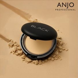 ANJO Black No Sebum Powder Pact [Main + Refill Set] Silky Finish Long Lasting Pore Blur _ Made in Korea