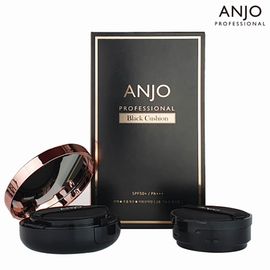 [ANJO] Black Cushion SPF50+/PA+++ – Glossy, Moisturized Finish with Perfect Coverage | Whitening, Wrinkle-Improving, Triple-Function UV Protection-Made in Korea