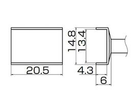 HAKKO Soldering Tip For SMD/FX-951, T12-SERIES, T12-1204 17.9X17.9