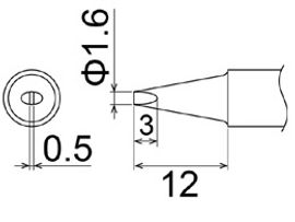 HAKKO T22 Soldering Iron Tip Series T22-D16, For FM-2030/FM-2031 Soldering Tip