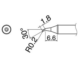 HAKKO Soldering Iron Tip T31-01JS02, BENT Tip, 840°F / 450°C For FX-100, T31 Series