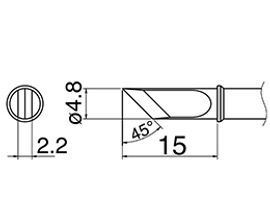 HAKKO Soldering Iron Tip T31-01KU, Knife Tip, 840°F / 450°C For FX-100, T31 Series