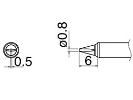 HAKKO Soldering Iron Tip T31-01WD08, Chisel Tip, 840°F / 450°C For FX-100, T31 Series