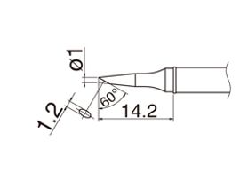 HAKKO Soldering Iron Tip T31-02BC1, Bevel Tip,750°F / 400°C For FX-100, T31 Series