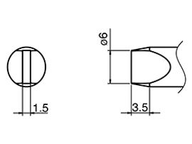 HAKKO Soldering Iron Tip T33-SSD6, Slim Chisel Tip, For FX-801, T33 Series