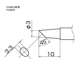 HAKKO Soldering Tip For FX-951, T12-SERIES, T12-BC3