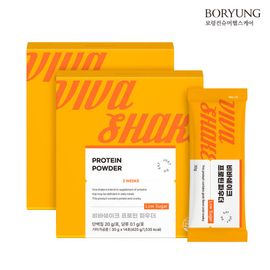 BORYUNG Pharmaceuticals Lactose-Free Protein Shake Powder (14 Sticks x 2 Boxes) – 20g Protein per Serving, Plant + Whey Blend, No Sugar, Cholesterol-Free, Easy Digestion _ Made in Korea