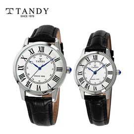 [TANDY] Classic Couple Leather Watch T-1714 – Japan Movement, Genuine Leather Band, Water Resistant