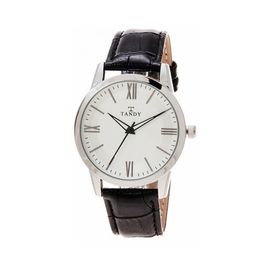 [TANDY] Men's Leather Watch T1662M-W | Classic Design with Precisely Cut Die-Cast Glass & Simple Index | Water-Resistant & Luxurious Cowhide Strap