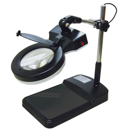 SEKI_OPTICAL 3, 5, 8X LED Illuminated Magnifying Glass SK-102L with 127mm Lens, Built-In Whie LED Lamp, Adjustable Joint Structure, and High-Tensile Spring, Table Stand Type
