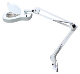 SEKI_OPTICAL 5X LED Illuminated Magnifying Glass SK-103EXL-5X with 175mm Large Lens, Built-In Whie LED Lamp, Adjustable Joint Structure, and High-Tensile Spring