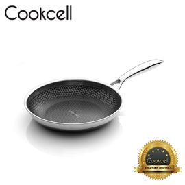 Cooksell IH Black Cube Frying Pan Double 20cm, Innovative Coating Technology, Triple-Bottom Structure, Dishwasher Safe.