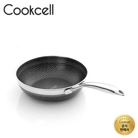 Cooksell IH Black Cube Double Wok 24cm, Innovative Coating Technology, Triple-Bottom Structure, Dishwasher Safe(not includes lid)