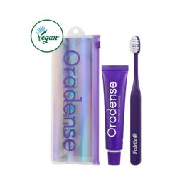 ORADENSE Portable Oral Care Travel Kit  Pure Breath Vegan Toothpaste (35g) & AR Double-Bristle Palette Toothbrush