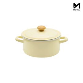 [Mytem] Gelato Induction 20cm Double-Handle Enamel Pot - Cookware with Gentle Colors and Exceptional Functionality, Made in Korea