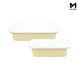 [Mytem] Gelato Enamel Tray 2-Piece Set - Cookware with Gentle Colors and Exceptional Functionality, Made in Korea