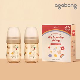 [AGABANG] My Favorite Things PPSU Baby Bottle 180ml  2pieces - set(No Nipple)  – Safe and Convenient Feeding with PPSU Bottle _ Made in Korea