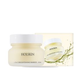 HOLSKIN Vita C Brightening Barrier Cream 60ml 2.02 fl.oz. – Night Cream with 5% Niacinamide, Glutathione & Wild Rice for Blemishes, Skin Tone & Soothing Care _ Made in KOREA